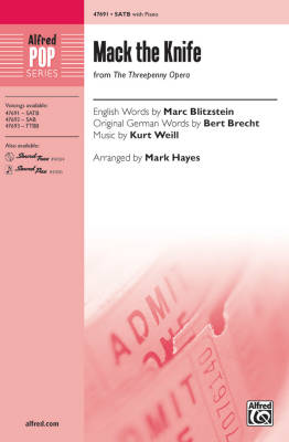 Mack the Knife (from The Threepenny Opera) - Brecht/Weill/Hayes - SATB
