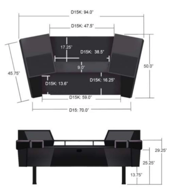 Dual 15K Console w/803 Rack Modules - Black End Panels