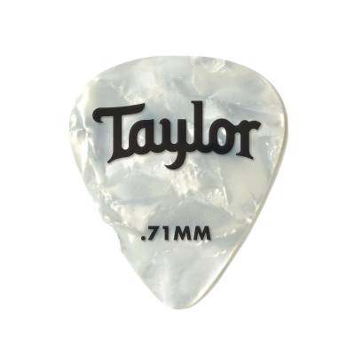 Taylor Guitars - Celluloid 351 Picks, White Pearl, 0.71mm, 12-Pack