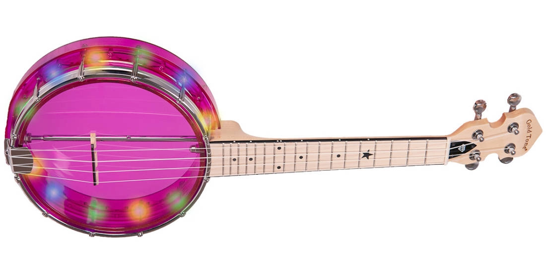 Light-Up Little Gem See-Through Banjo-Ukulele with Lights - Amethyst