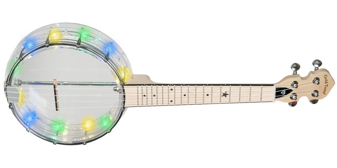 Light-Up Little Gem See-Through Banjo-Ukulele with Lights - Diamond