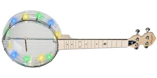 Gold Tone - Light-Up Little Gem See-Through Banjo-Ukulele with Lights - Diamond