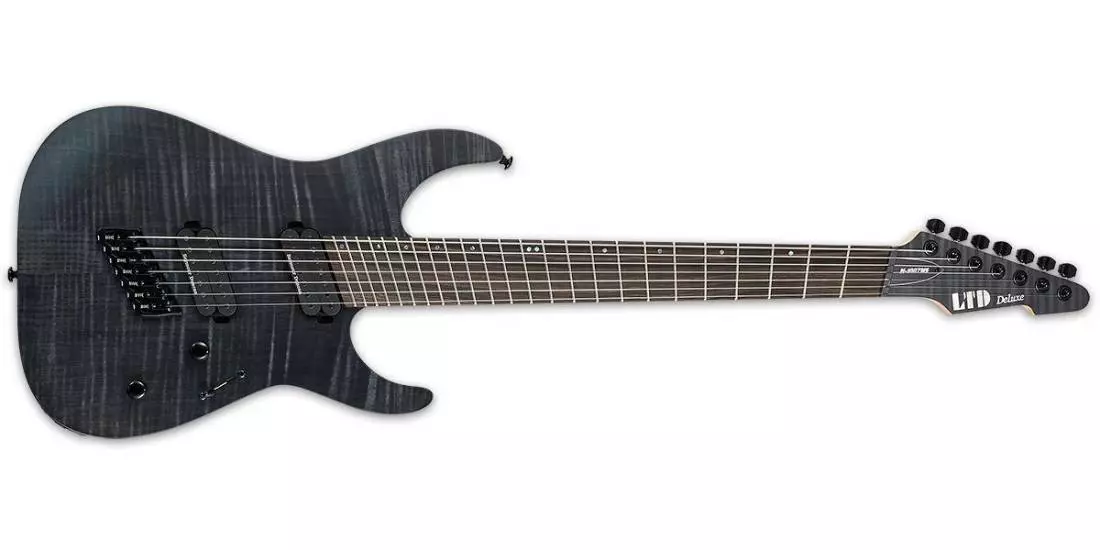 LTD M-1007 Multi-Scale 7-String Electric Guitar - See Thru Black Satin