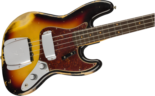 FCS 1961 Jazz Bass Heavy Relic w/Rosewood Fingerboard - 3-Tone Sunburst