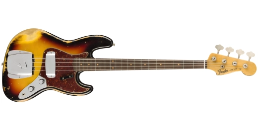 FCS 1961 Jazz Bass Heavy Relic w/Rosewood Fingerboard - 3-Tone Sunburst