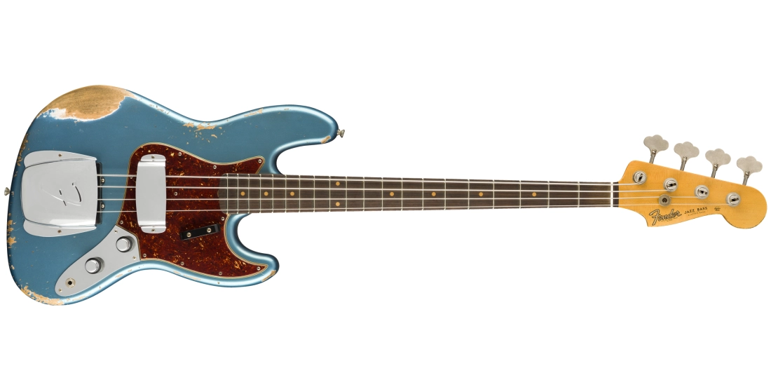 FCS 1961 Jazz Bass Heavy Relic w/Rosewood Fingerboard - Aged Lake Placid Blue