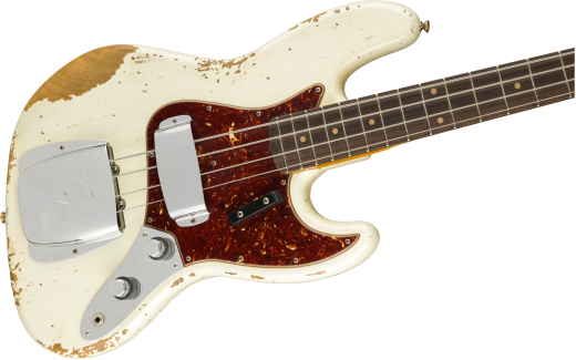 FCS 1961 Jazz Bass Heavy Relic w/Rosewood Fingerboard - Aged Olympic White