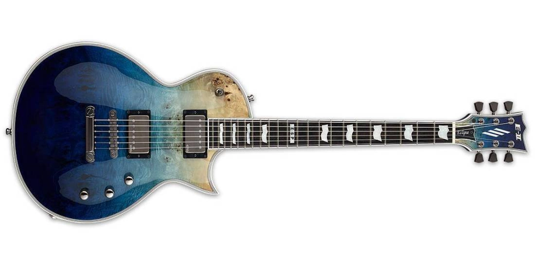 E-II Eclipse w/Buckeye Burl Maple Top - Blue Natural Fade