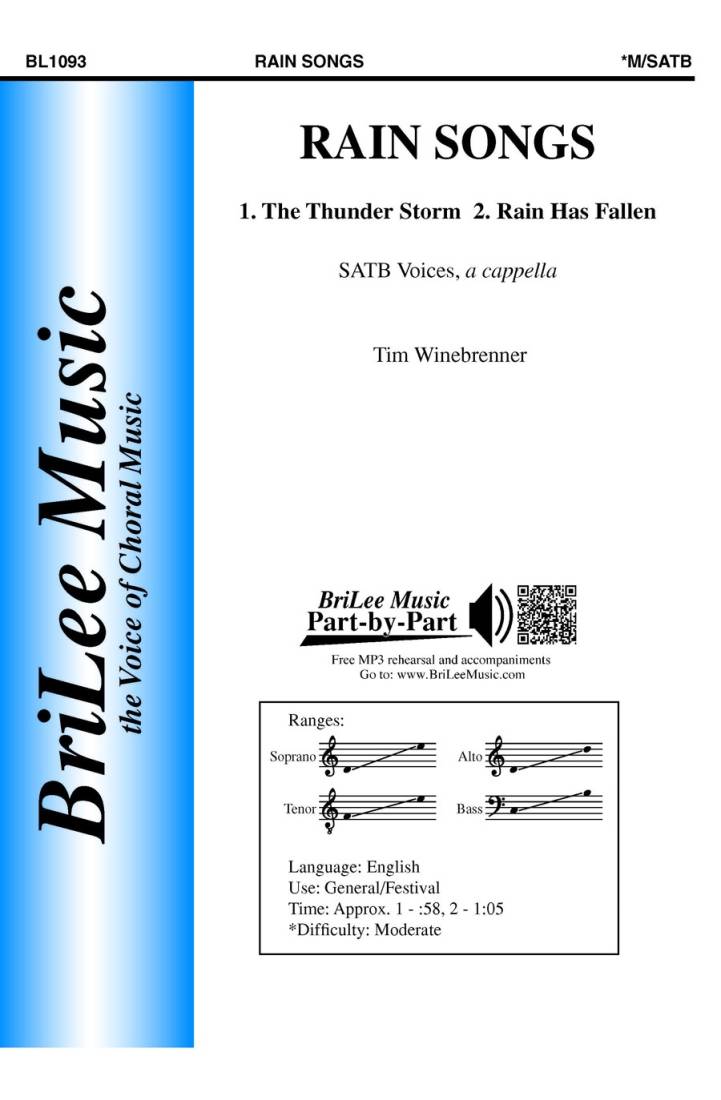 Rain Songs (1. The Thunder Storm, 2. Rain Has Fallen) - Wheelock/Joyce/Winebrenner - SATB