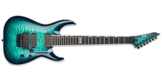 ESP Guitars - E-II Horizon FR-7 7-String Electric - Black Turquoise Burst