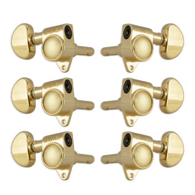 ギター ALLPARTS Grover Chrome Locking Tuners Grover Locking Rotomatics Machine Heads (Set Of 6) - Gold
