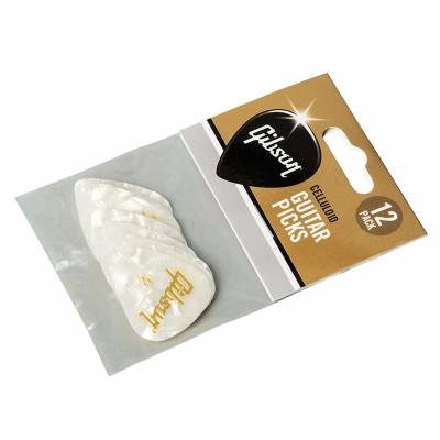 Gibson - White Pearloid Medium Standard Pick 12-Pack