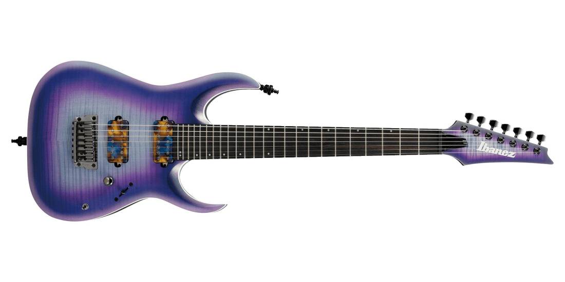 RGA71AL Axion Label 7-String Electric Guitar - Indigo Aurora Burst Flat