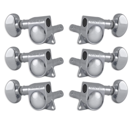 Grover - Mini Locking Rotomatic Machine Heads - Chrome 3+3