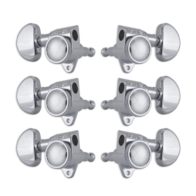 Grover - 502 Series Roto-Grip Locking Rotomatics, Kidney Button - Chrome
