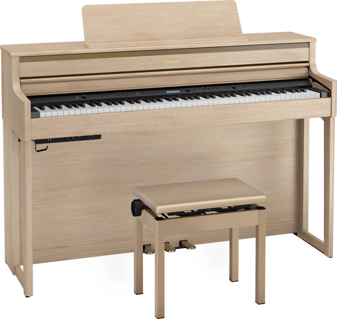 HP704 Digital Piano with Stand & Bench - Light Oak