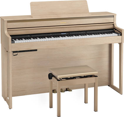 HP704 Digital Piano with Stand & Bench - Light Oak