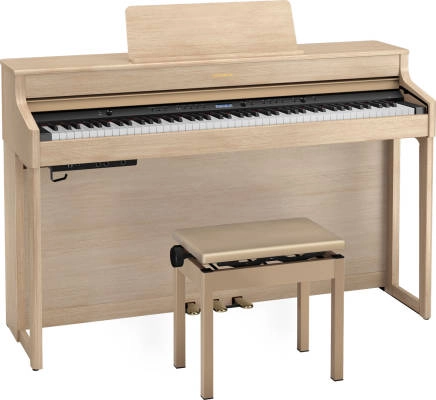 HP702 Digital Piano with Stand and Bench - Light Oak