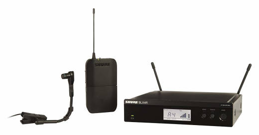 Shure - BLX14R/B98 Wireless Rack Mount Instrument System with Cardioid Clip-on Mic (H10: 542-572 MHz)