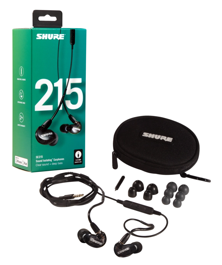 Sound Isolating Earphones with Inline Remote and Microphone - Black