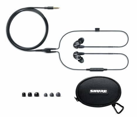 Sound Isolating Earphones with Inline Remote and Microphone - Black