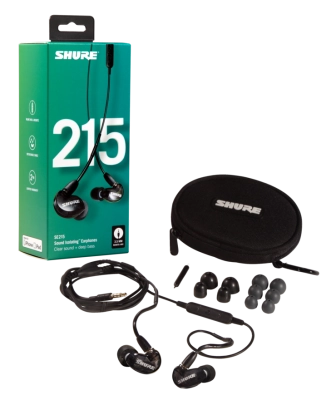 Sound Isolating Earphones with Inline Remote and Microphone - Black