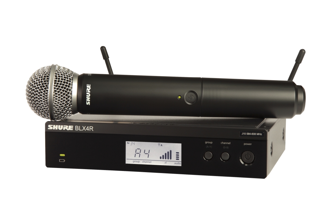 BLX24R/SM58 Wireless Handheld System with SM58 Microphone and Rack Mountable Receiver (H9: 512-542 MHz)