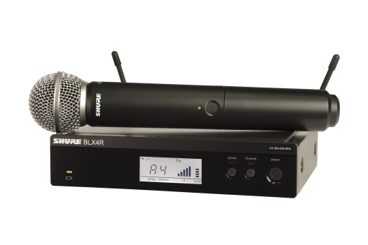 Shure - BLX24R/SM58 Wireless Handheld System with SM58 Microphone and Rack Mountable Receiver (H9: 512-542 MHz)