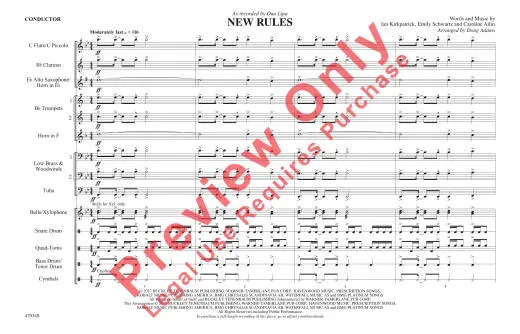 New Rules -  Adams - Marching Band - Gr. 2