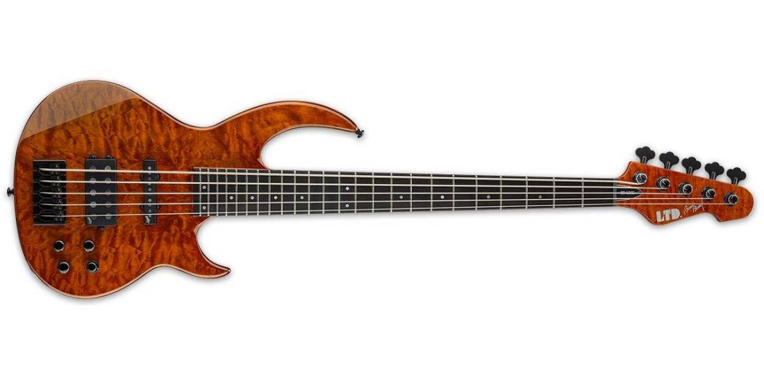 LTD BB-1005 Bunny Brunel 5-String Bass with Case - Burnt Orange
