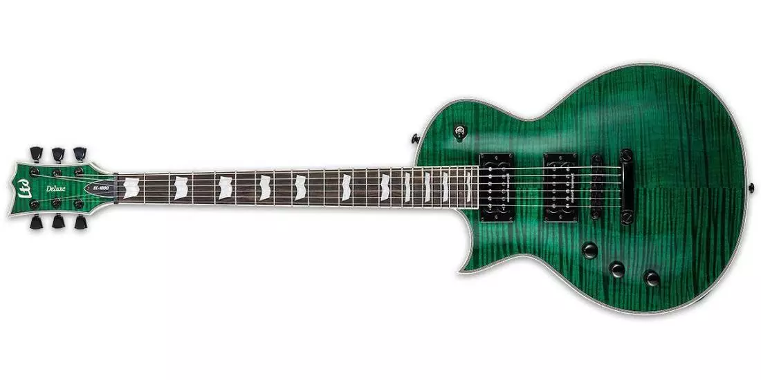 LTD EC-1000 Electric Guitar with Seymour Duncan Pickups - See Thru Green - Left-Handed