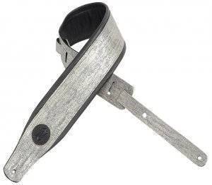 Garment Leather Guitar Strap - Silver