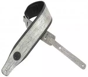 Garment Leather Guitar Strap - Silver