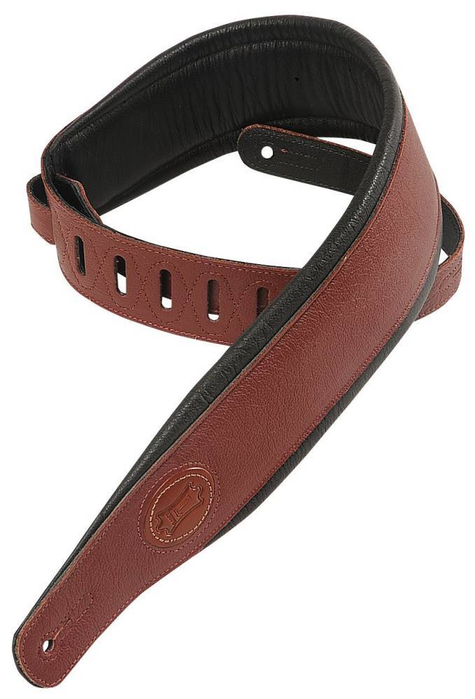Levy's Garment Leather Guitar Strap Burgundy Long & McQuade