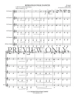 Romanian Folk Dances - Bartok/Gassi - Clarinet Sextet - Gr. Medium