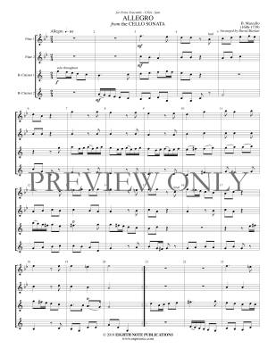 Allegro from the Cello Sonata - Marcello/Marlatt - Woodwind Quartet - Gr. Medium