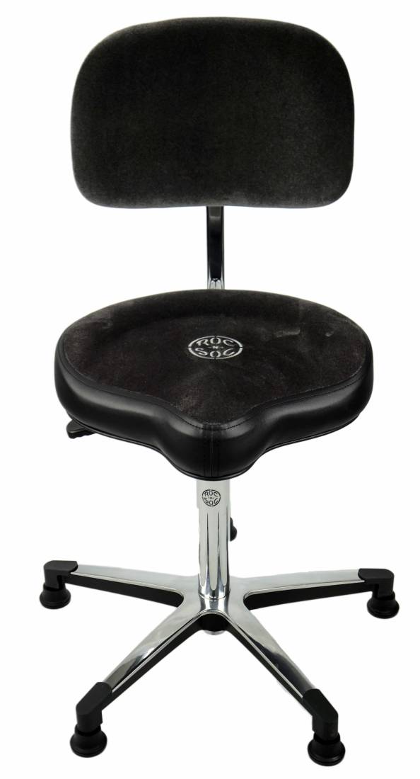Lunar Series Saddle-Seat Drum Throne with Backrest and Casters - Black Fabric Seat