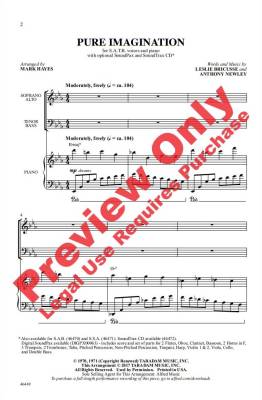 Pure Imagination  (From Charlie and the Chocolate Factory) - Bricusse/Newley/Hayes - SATB