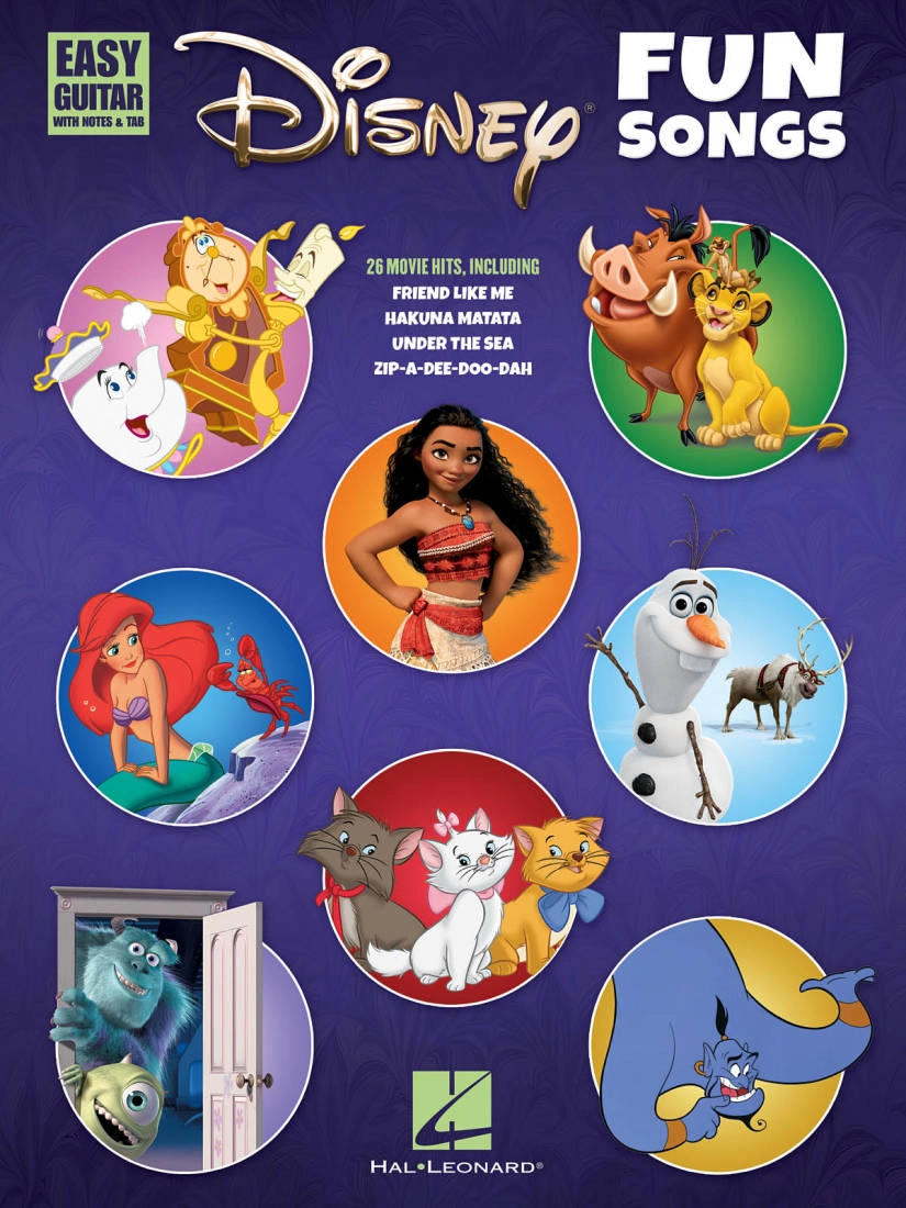 Disney Fun Songs - Easy Guitar TAB - Book