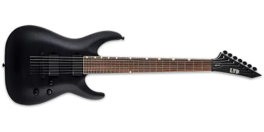 LTD MH-417 7-String Electric Guitar - Black Satin