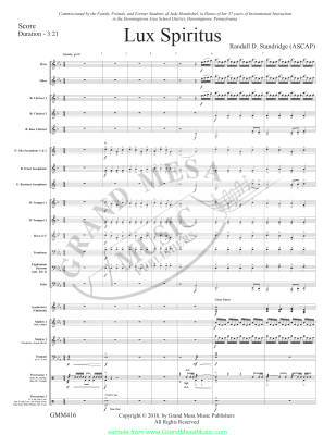 Lux Spiritus - Standridge - Concert Band - Gr. 2.5