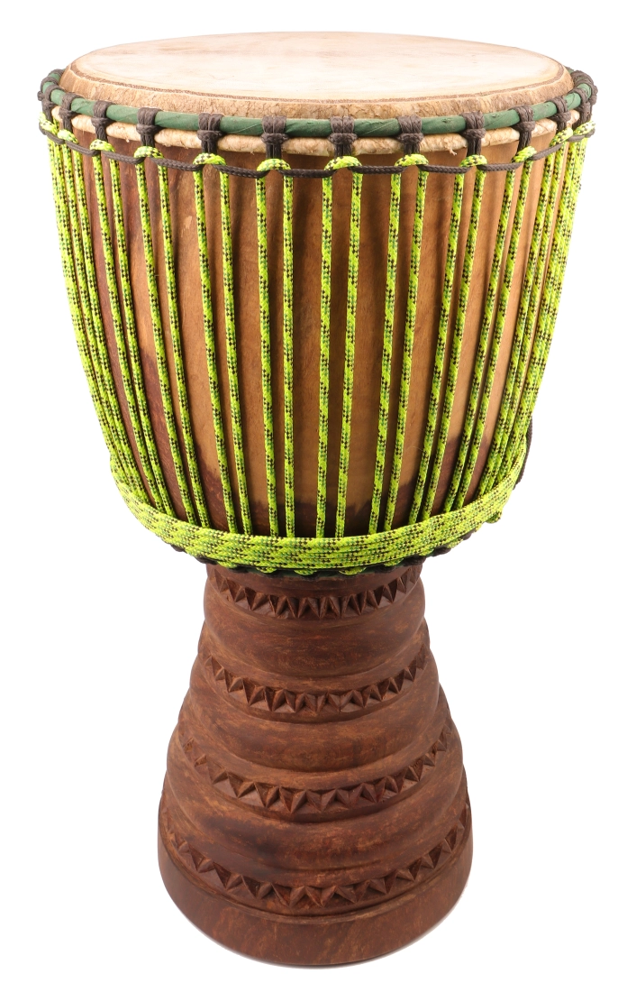 African Djembe XL with Fully Carved Bottom - 13.5 x 24\'\'