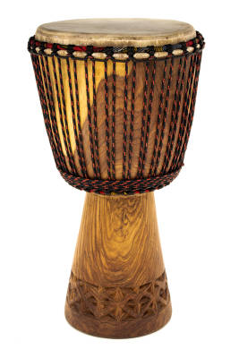 African Djembe XL with Fully Carved Bottom - 13.5 x 24\'\'