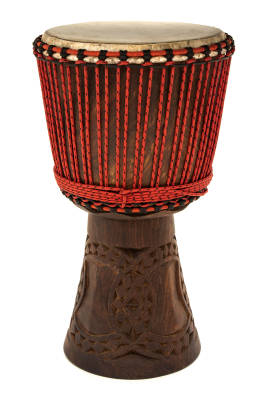 African Djembe XL with Fully Carved Bottom - 13.5 x 24\'\'