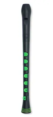 Recorder+ with Case - German Fingering - Black/Green