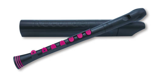 Nuvo - Recorder+ with Case - German Fingering - Black/Pink