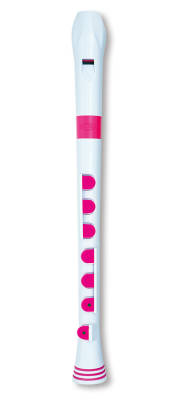 Recorder+ with Case - German Fingering - White/Pink