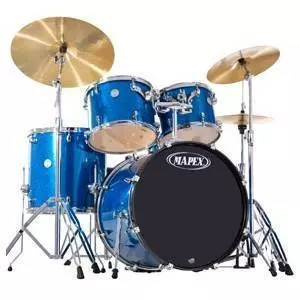 Horizon HX PVC Pop/Rock 5-Piece Drum Kit with Hardware & Throne - Blue Sparkle