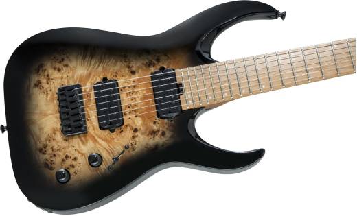HT7P Pro Series Signature Misha Mansoor Juggernaut 7-String Electric Guitar - Black Burst Burl