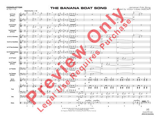 The Banana Boat Song - Jamaican Folk Song/Lopez - Jazz Ensemble - Gr. 0.5